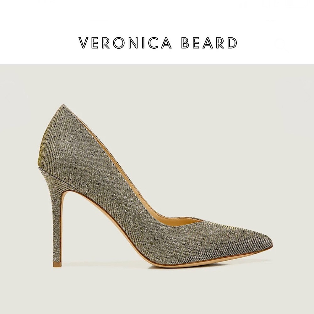 Veronica Beard Nathalia Metallic Pointy Toe Heels - Picture 9 of 11